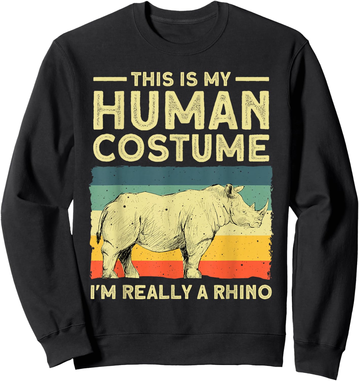 Best Rhino Design Women Kids Rhino Rhinoceros Lovers Sweatshirt - Sweatshirt | Black