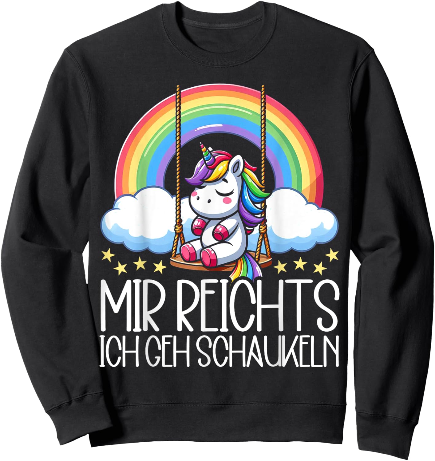 Mir Reichts Ich Geh Schaukeln Funny Unicorn Partner Look , black Sweatshirt - Sweatshirt | Black