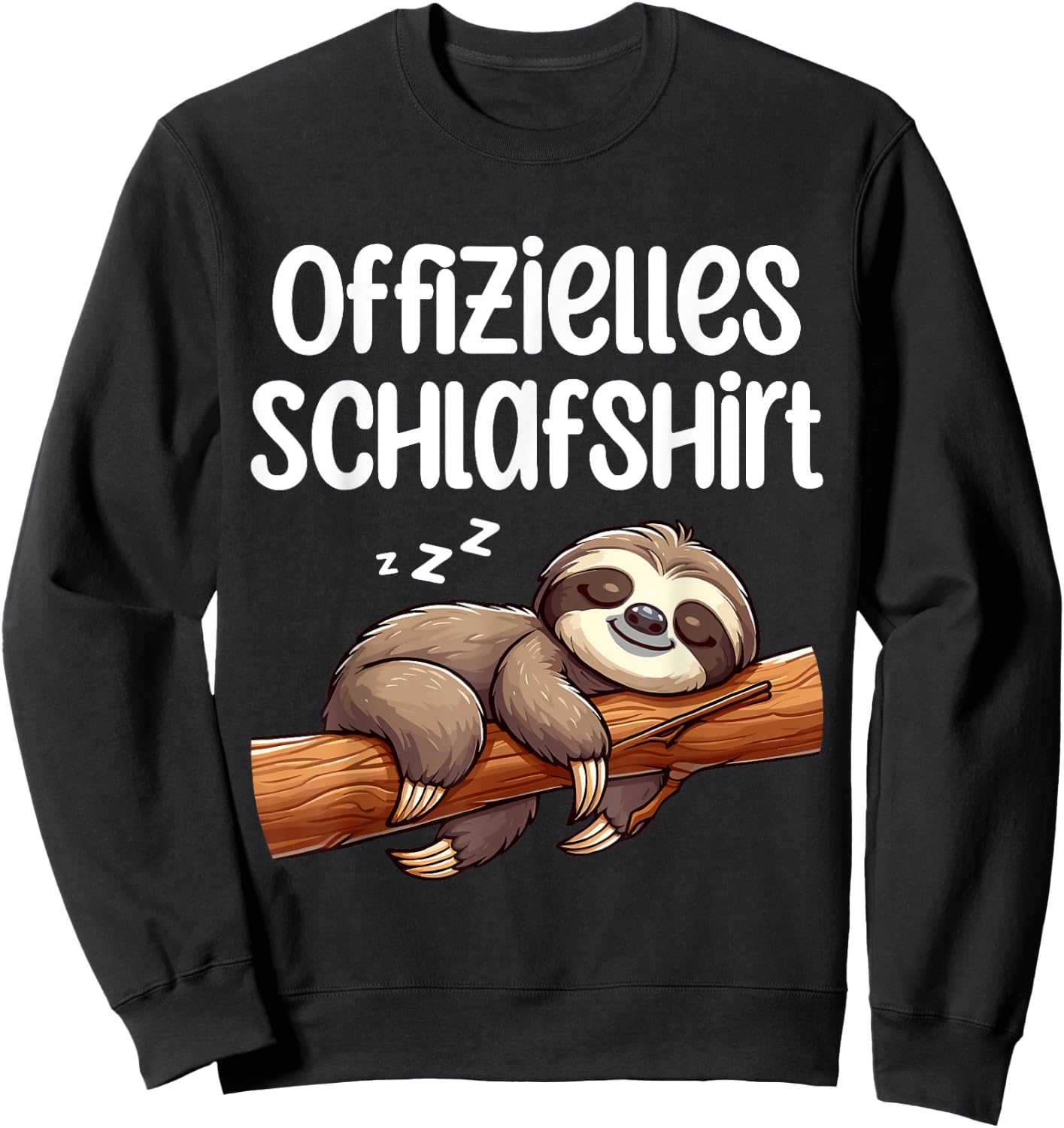 Official Sleep Shirt Cute Sloth Pyjamas Nightdress , black Sweatshirt - Sweatshirt | Black
