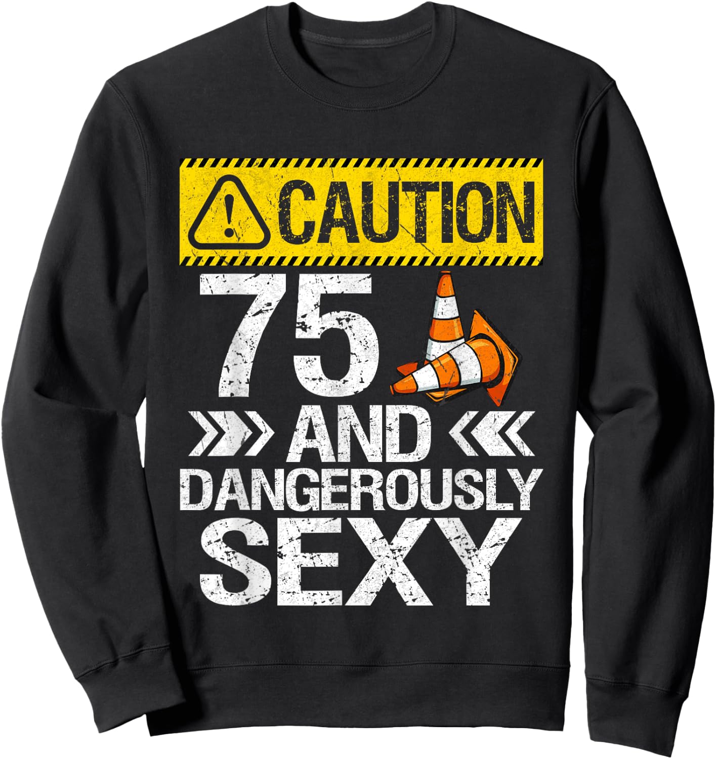 75 And Dangerously Sexy 75th Birthday 75 Years Old Gifts Sweatshirt - Sweatshirt | Black