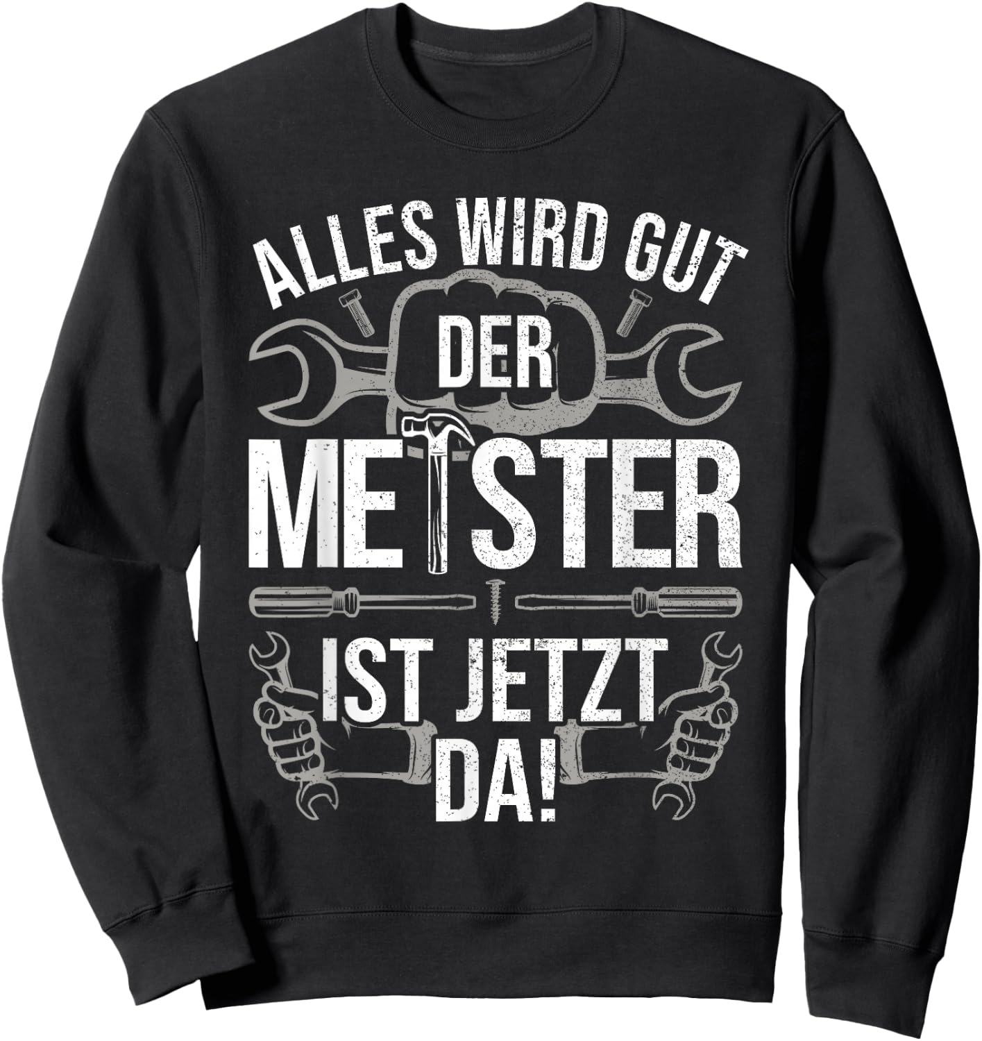 Meisterprüfung bestanden Dachdecker Geschenk Kfz Mechaniker & Kfz-Mechatroniker, Meisterbrief Meister , Schwarz, Klein, , Halbarm, Klassisch, EU 38/40 Sweatshirt - Sweatshirt | Black