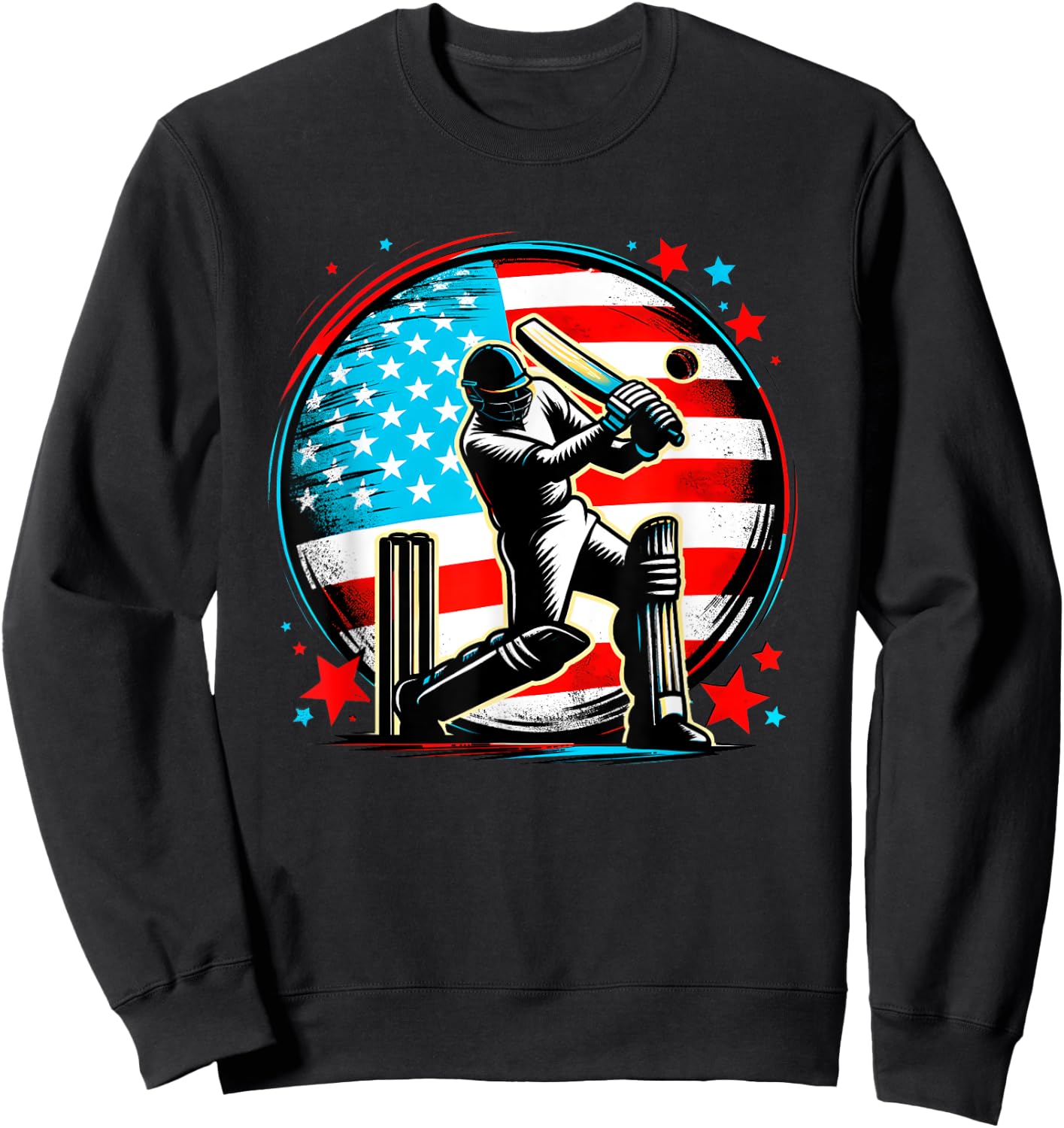 USA Cricket Jersey USA Cricket Team Lover Supporter America Sweatshirt - Sweatshirt | Black