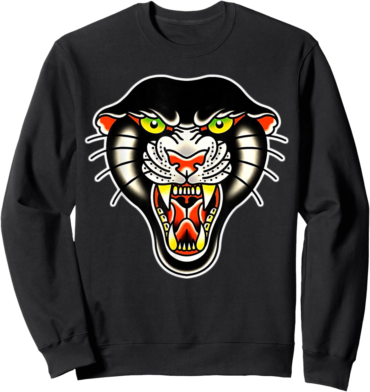 Panther Head Traditional Tattoo Flash Sweatshirt - Sweatshirt | Black