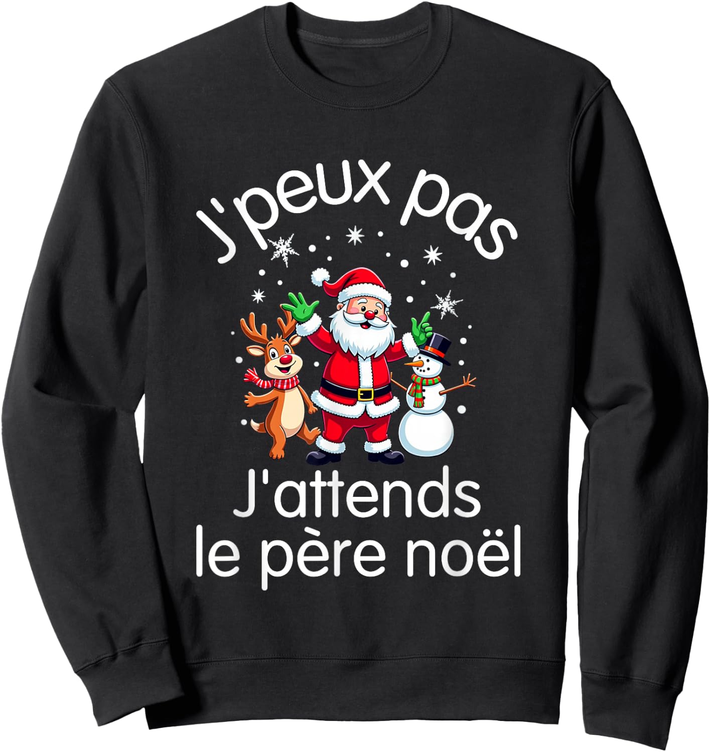 J'peux pas J'attends Le Père Noël sweater , Black, S Sweatshirt - Sweatshirt | Black