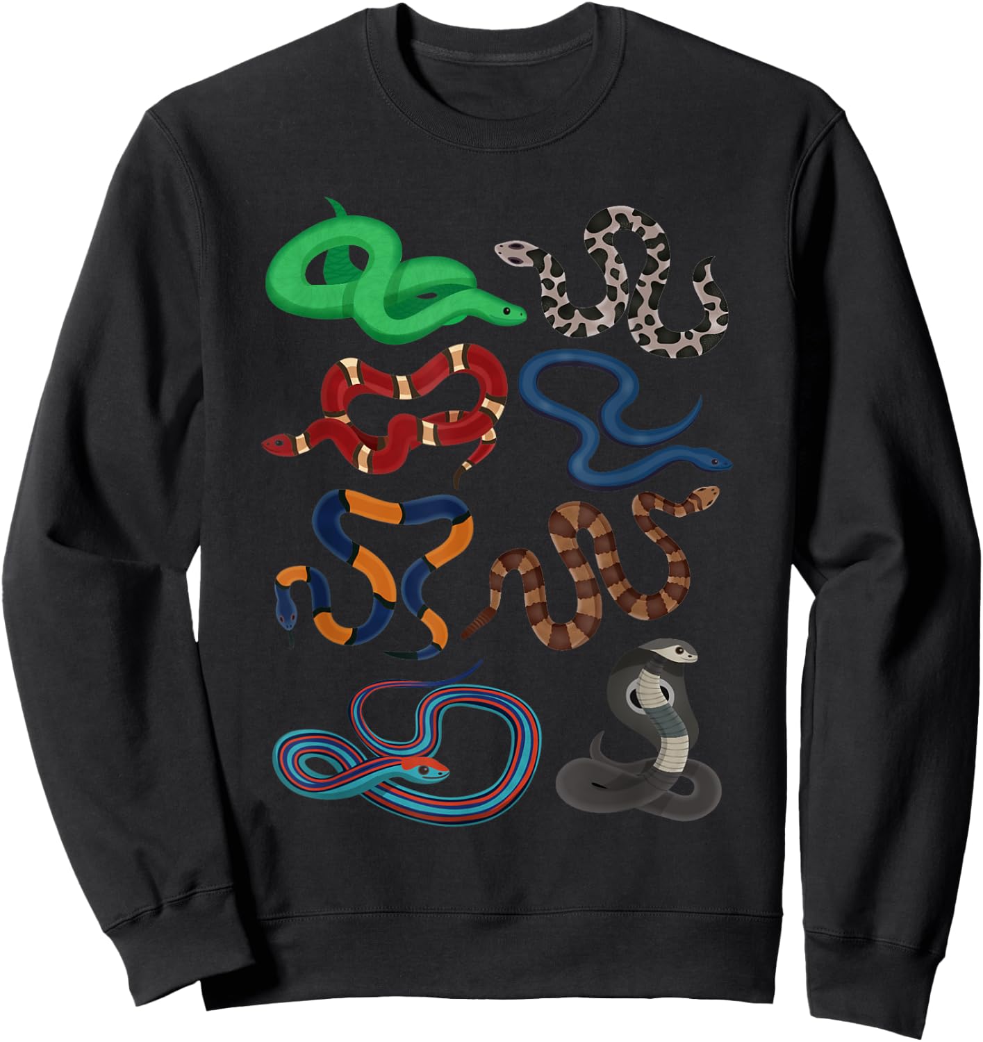 Different Types Of Snakes - Serpent Zoo Snake Reptile Lover Sweatshirt - Sweatshirt | Black