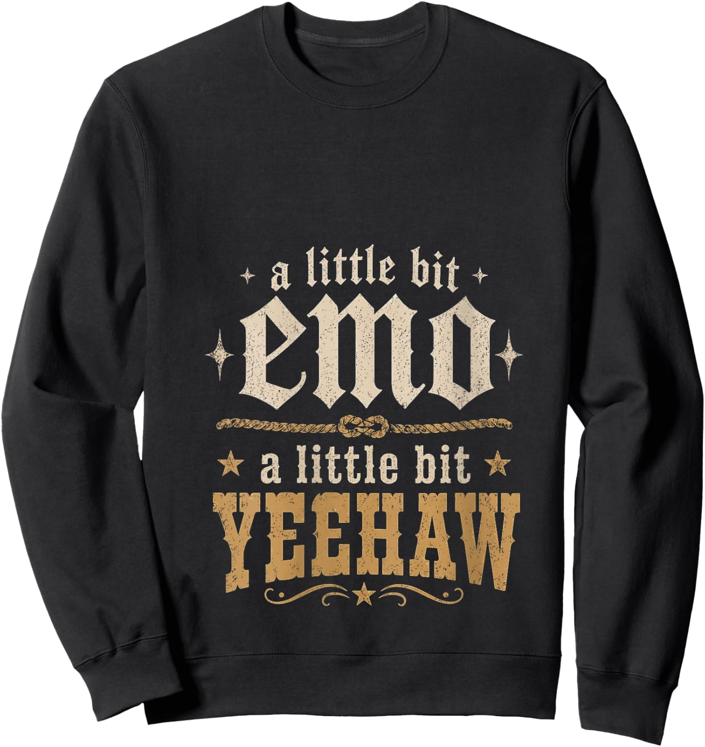Women's A Little Bit Emo A Little Bit Yeehaw Funny Country Humor V-Neck Sweatshirt - Sweatshirt | Black