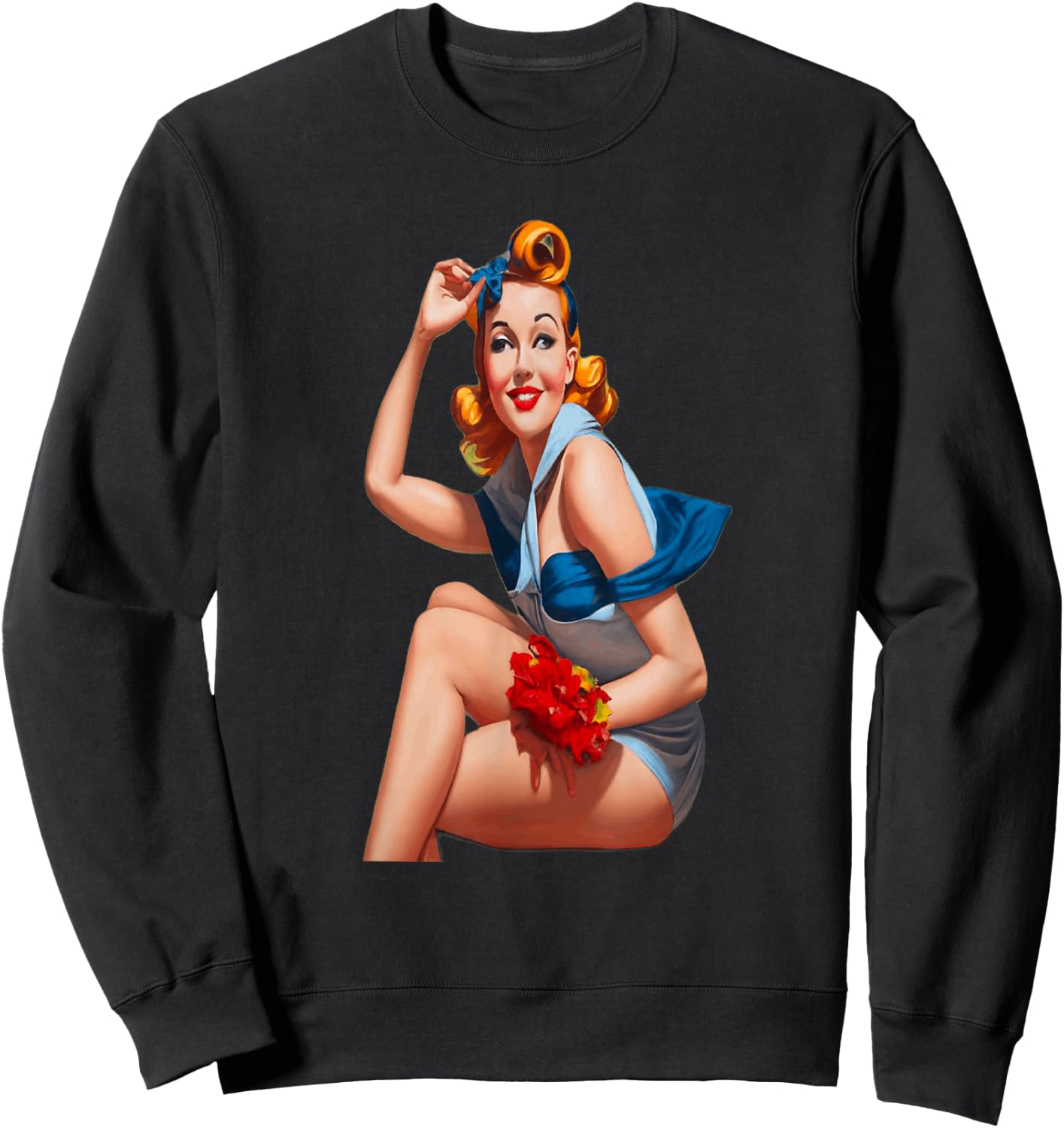 Femme pin up , Black, S Sweatshirt - Sweatshirt | Black