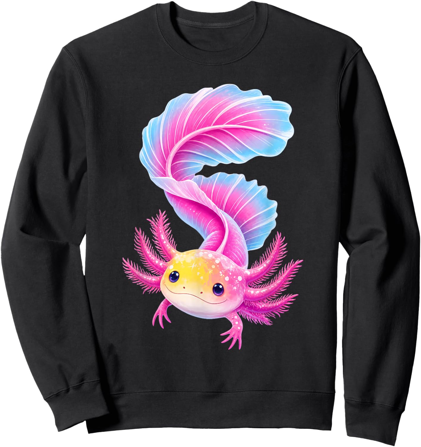 Kawaii Axolotl Graphic Lovers Men Women Kids Sweatshirt - Sweatshirt | Black