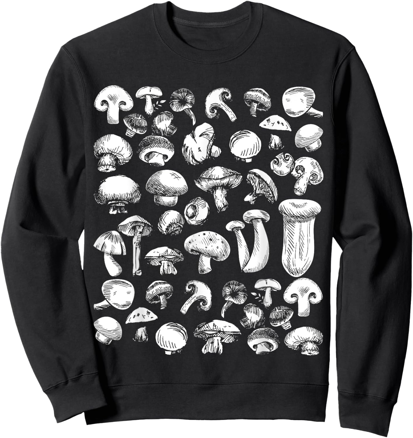 Wild Mushroom Shirt | Mycology Fungiphile Fungi Foraging Sweatshirt - Sweatshirt | Black