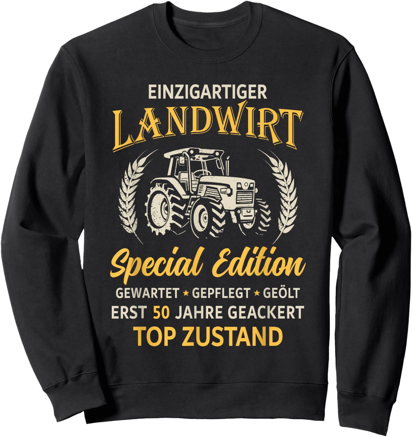 50th Birthday Farmer Tractor Farmer , black Sweatshirt - Sweatshirt | Black