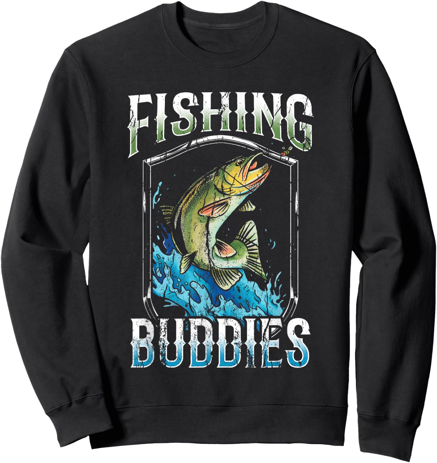 Fishing Buddies Fisher Buddy Fisherman Sweatshirt - Sweatshirt | Black