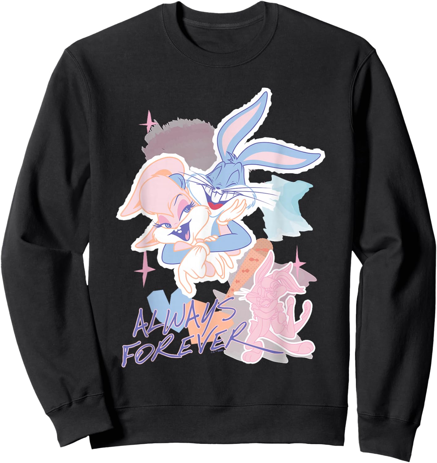 Looney Tunes Valentine's Day Lola Bugs Bunny Always Forever Sweatshirt - Sweatshirt | Black
