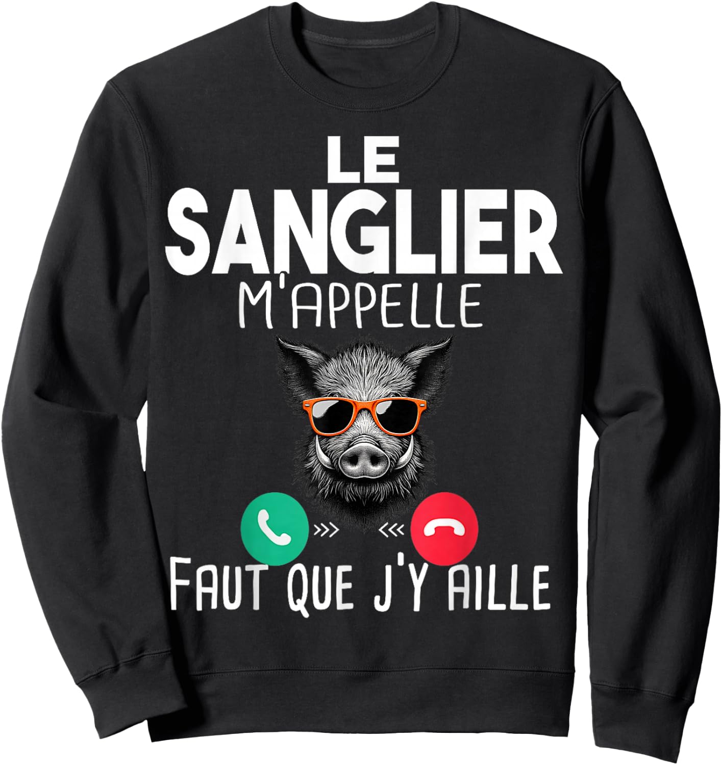 Boar Hunter Hunting Man Gift Humour Rifle Call Sweatshirt - Sweatshirt | Black