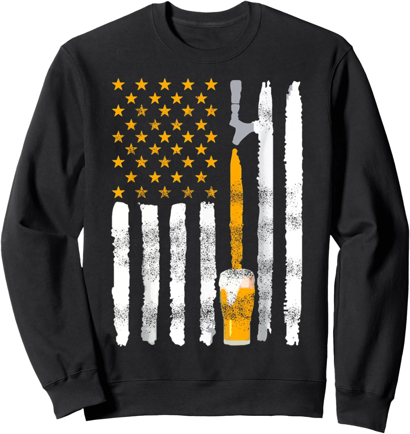 American Beer on Tap Flag T Shirt Sweatshirt - Sweatshirt | Black