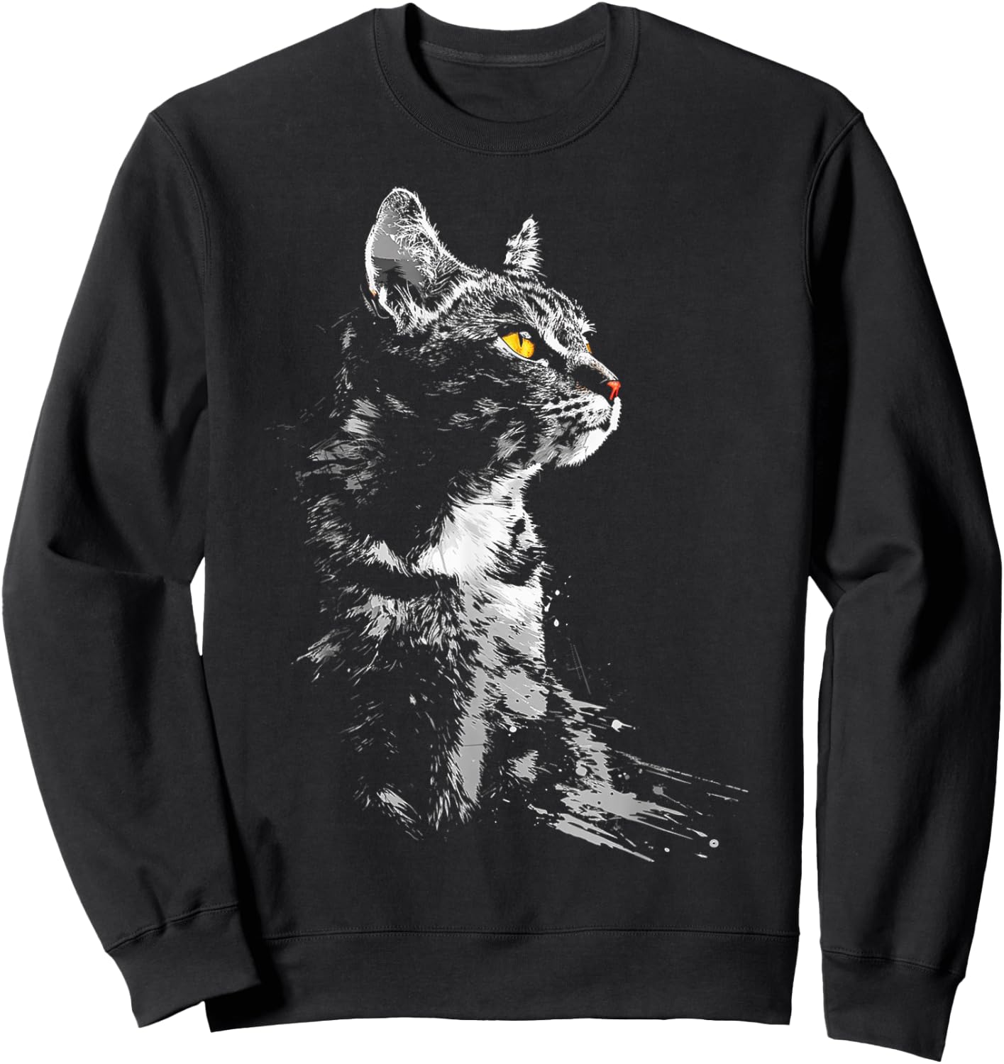 C@tLav Katzen-Grafik , , Schwarz, S, Kurzarm, Klassisch, Katzenmotiv, Katzenliebhaber, alle Altersgruppen Sweatshirt - Sweatshirt | Black