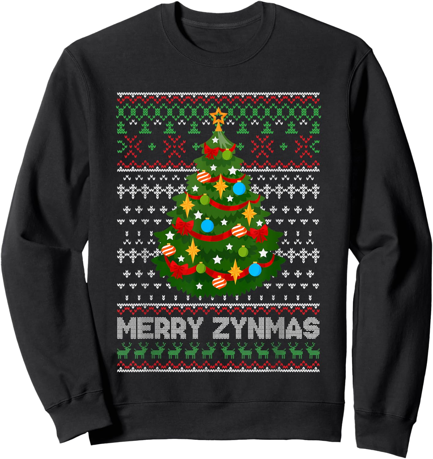 Merry Zynmas Christmas Tree Sweatshirt - Sweatshirt | Black
