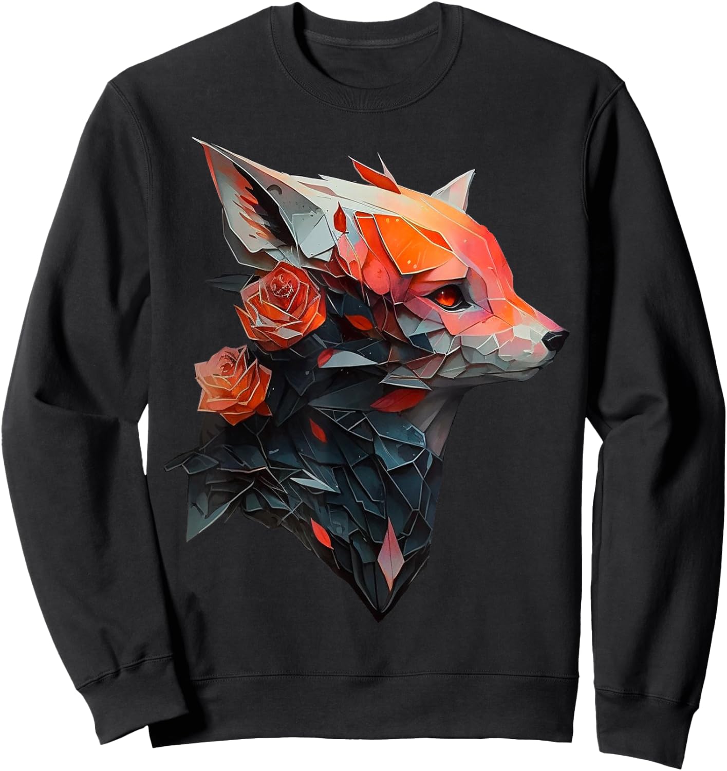 @n!mal Fox Art Tierliebhaber Motiv Tiere , Kind, , Kurzarm, , Schwarz, S Sweatshirt - Sweatshirt | Black