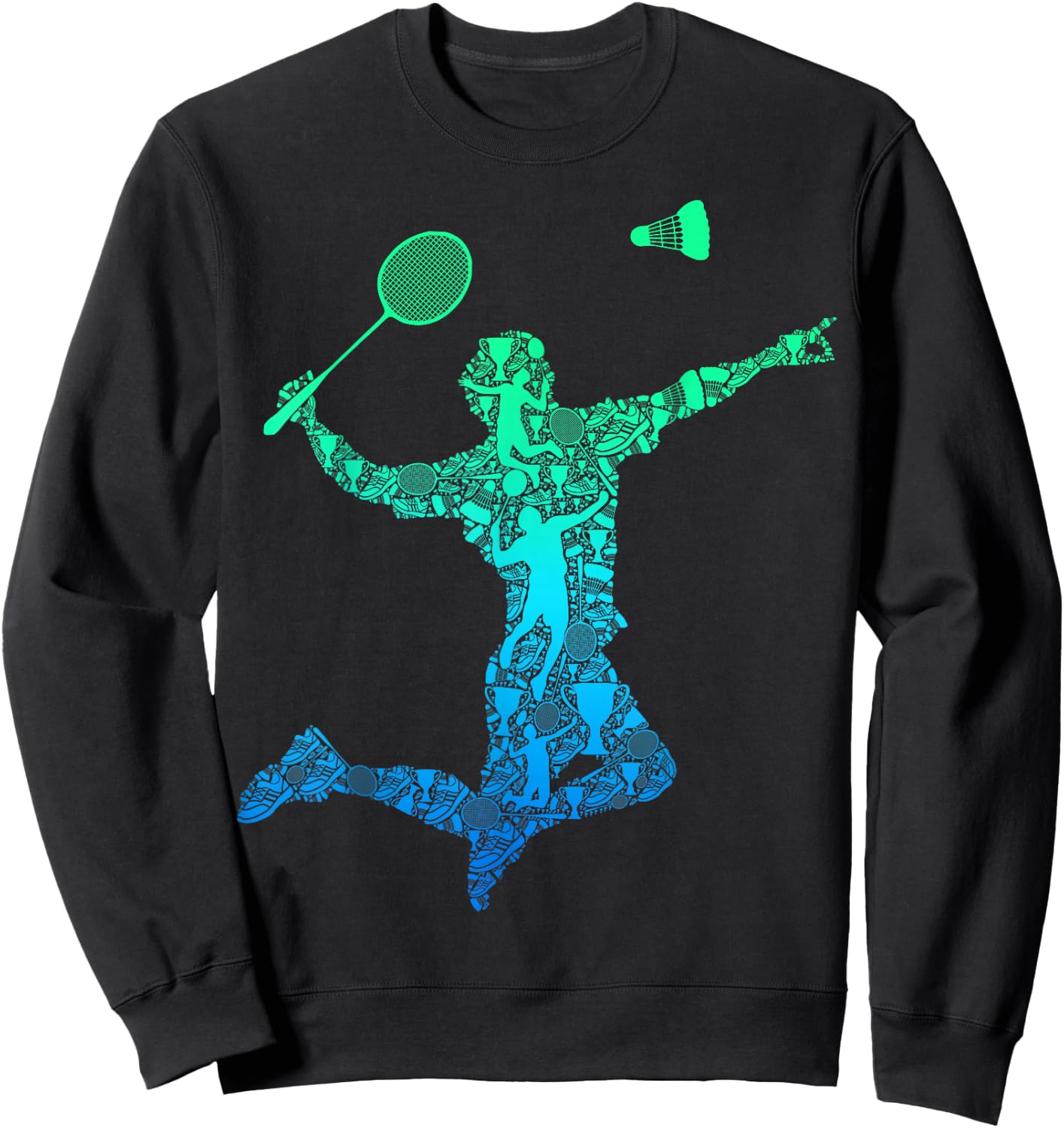 Badminton Shuttlecock Badminton Player Boys Children Men's , black Sweatshirt - Sweatshirt | Black