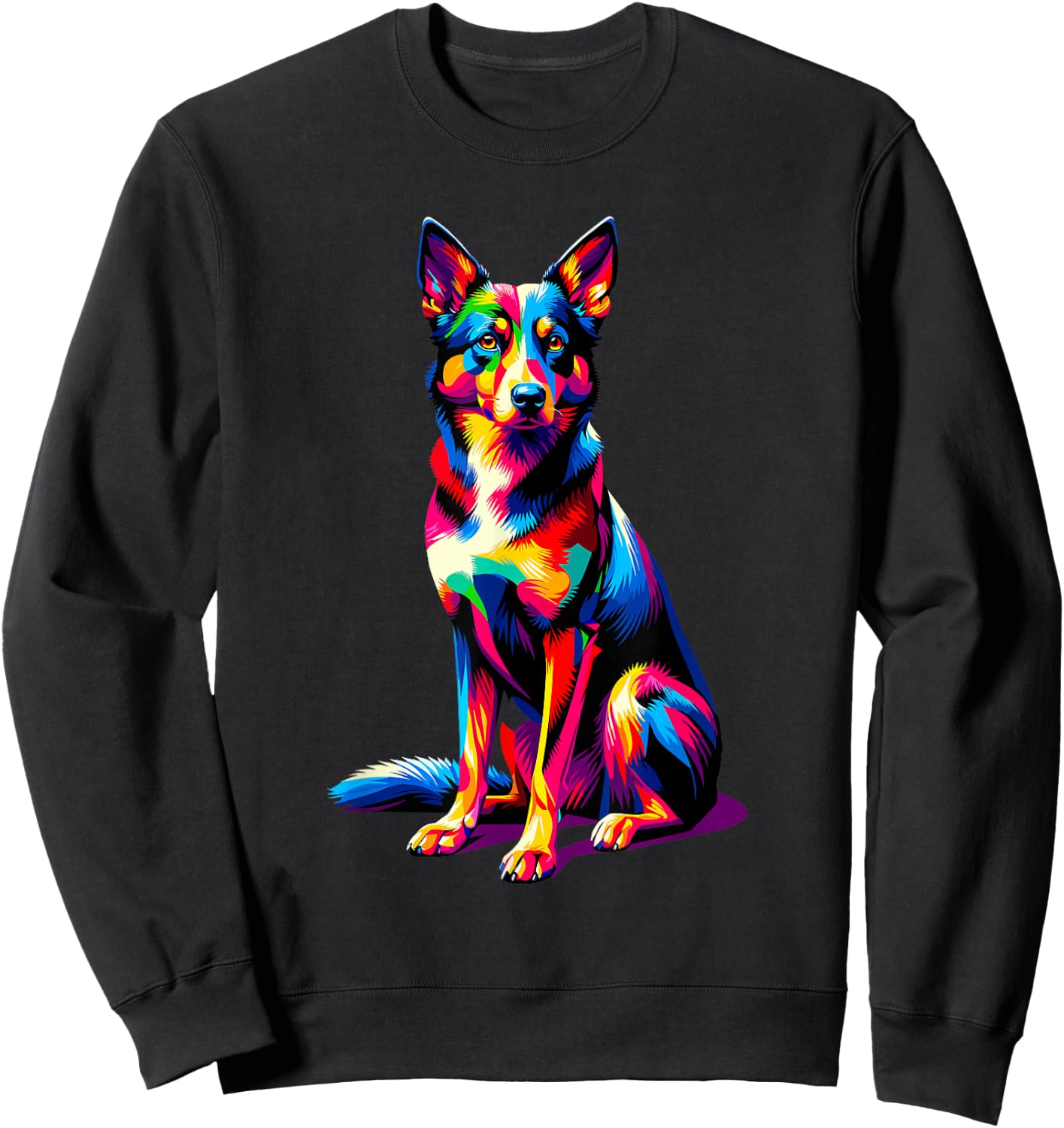 Colorful Pop Art Australian Kelpie Sheepdog Sweatshirt - Sweatshirt | Black