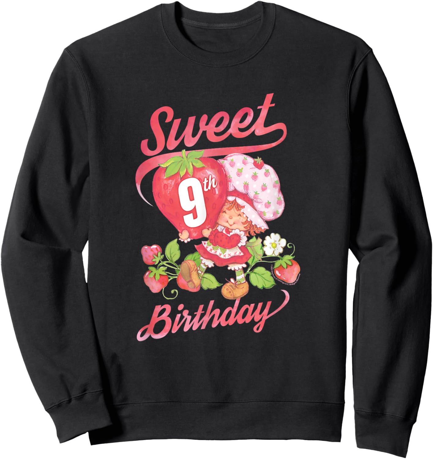 Strawberry Shortcake Vintage Sweet 9th Birthday Sweatshirt - Sweatshirt | Black