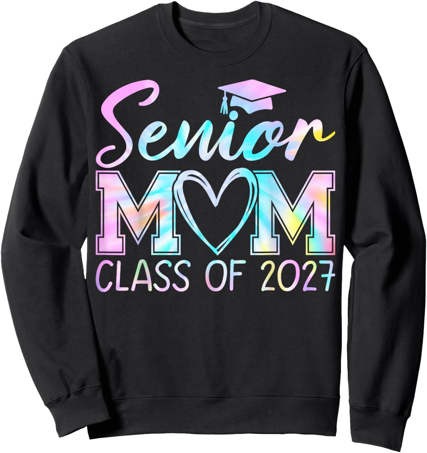 Senior Mom Class of 2027 Proud Mom Mother of A 2027 Graduate Sweatshirt - Sweatshirt | Black
