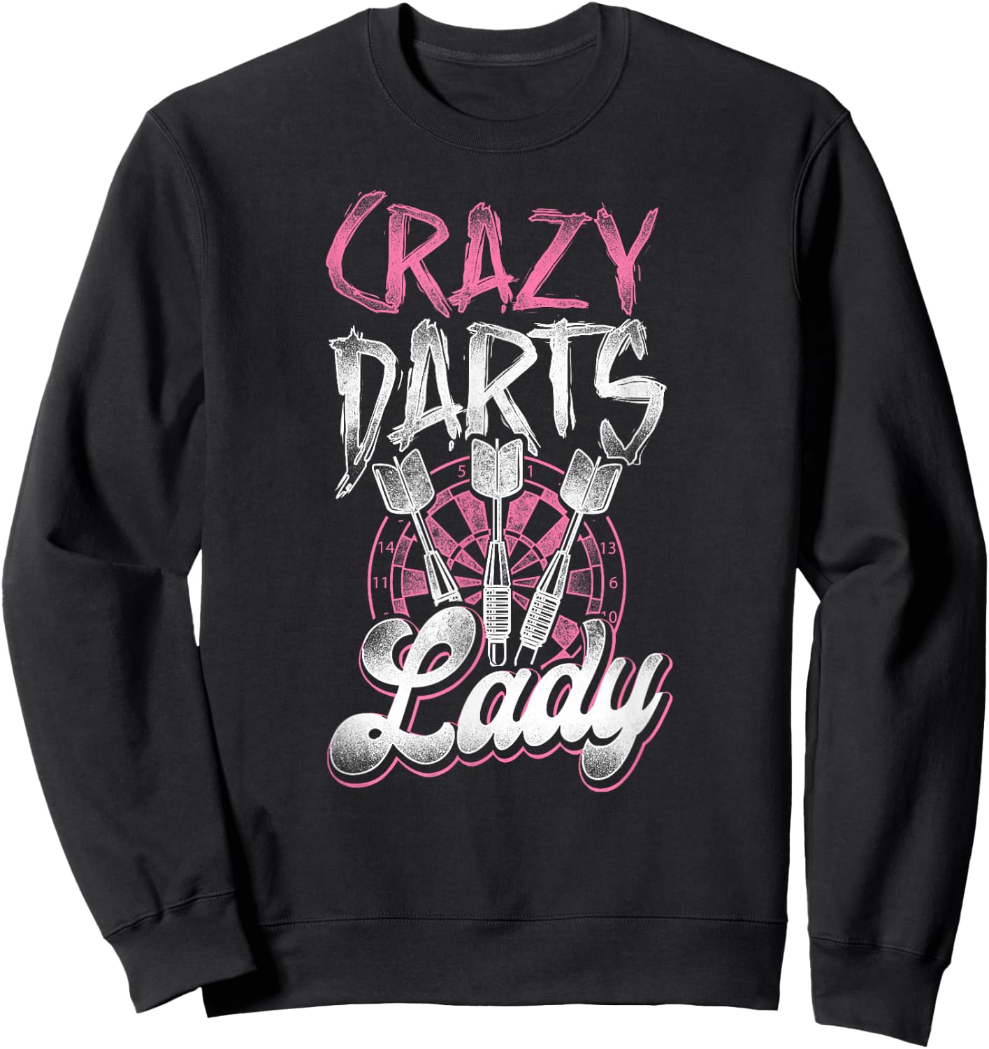 Darts Girls' Vintage Crazy Darts Lady , black Sweatshirt - Sweatshirt | Black