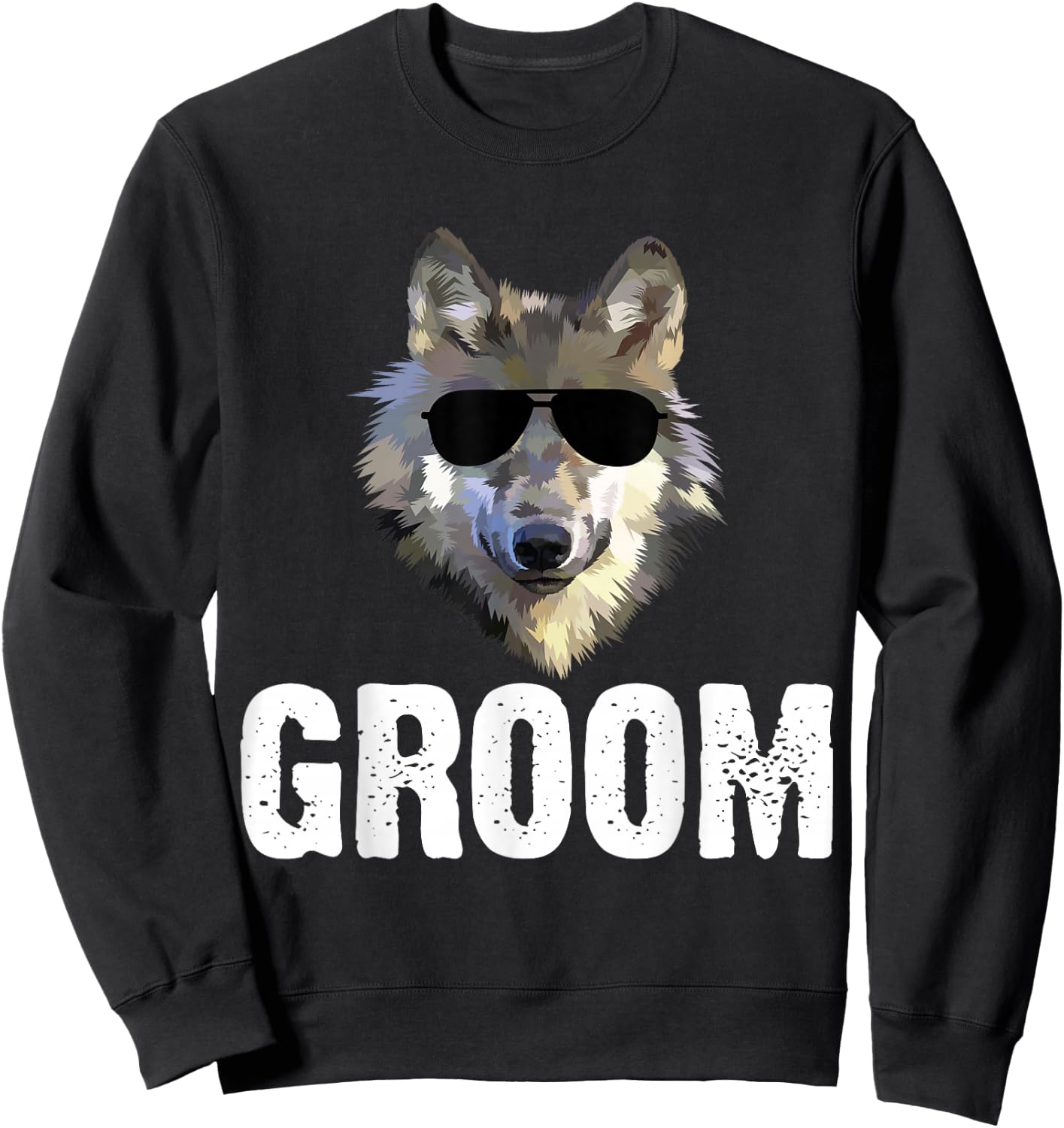 Grooms Wolfpack Bachelor Party Groomsmen Wedding Team Sweatshirt - Sweatshirt | Black