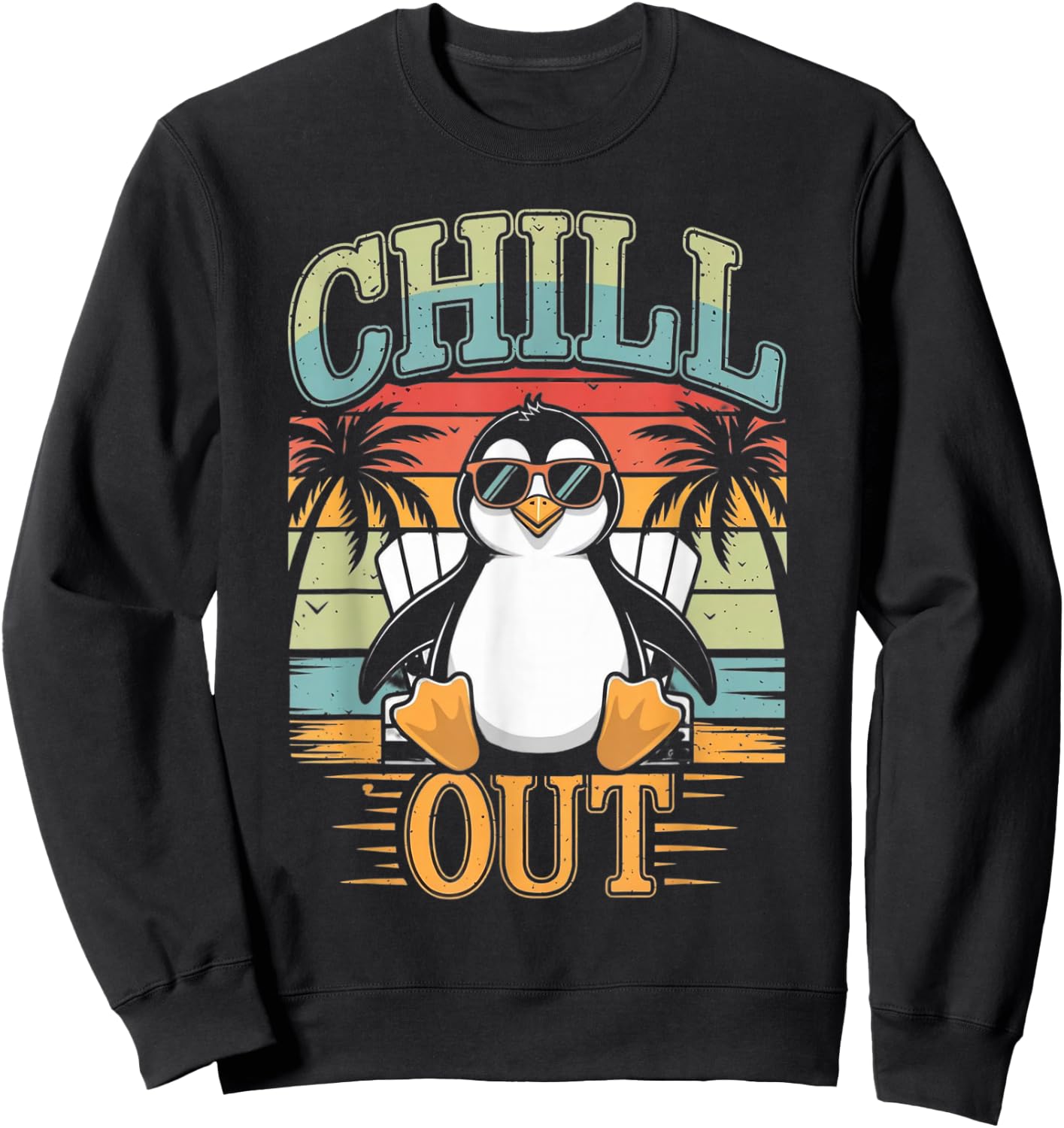 Chill Out Penguin Sweatshirt - Sweatshirt | Black