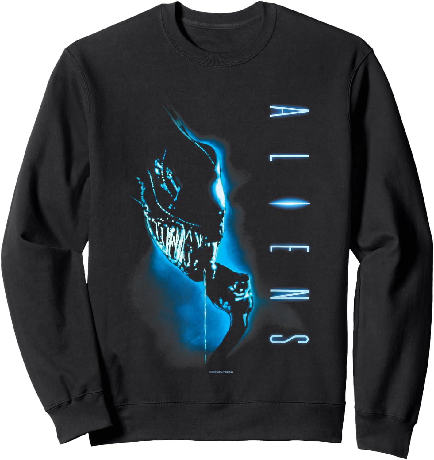Aliens Iconic Xenomorph Silhouette Neon Big Chest Poster Sweatshirt - Sweatshirt | Black