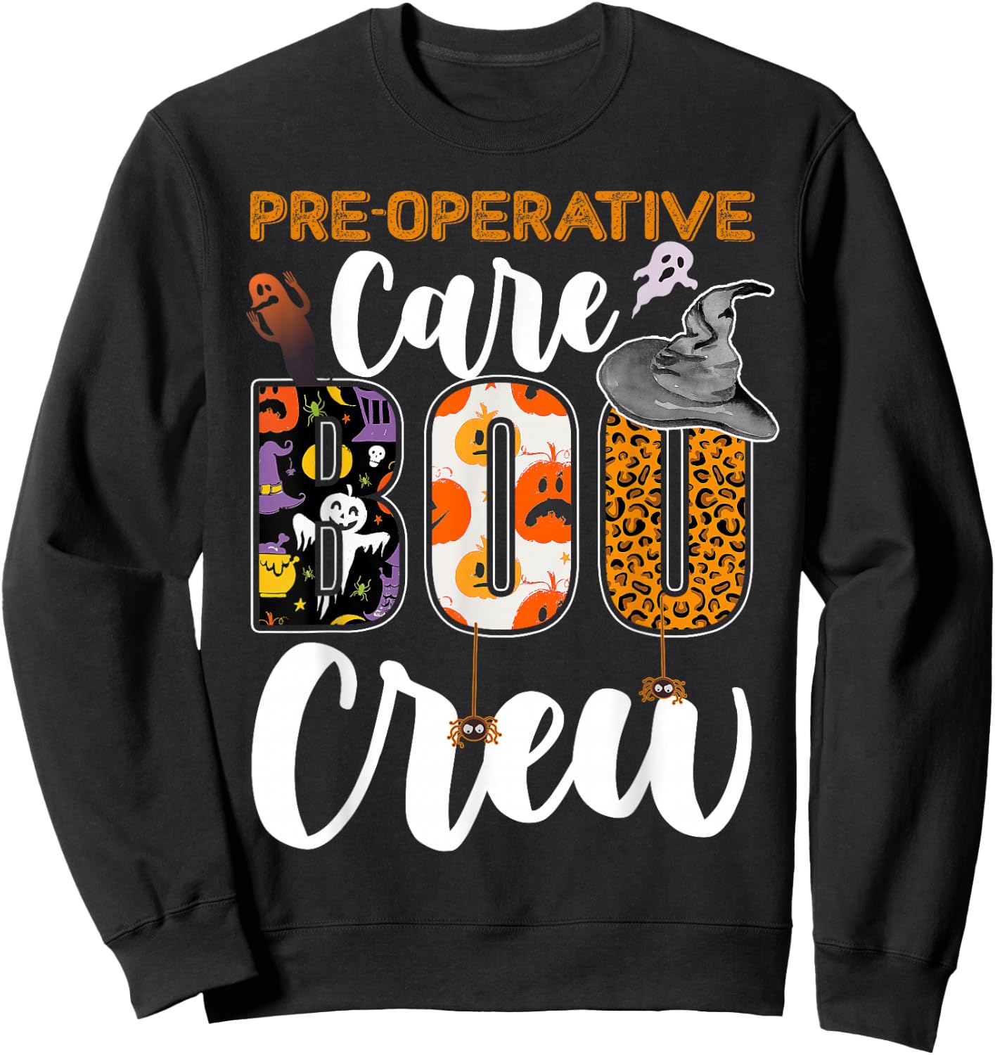 Pre-Operative Care Boo Crew Halloween Matching Surgical Sweatshirt - Sweatshirt | Black