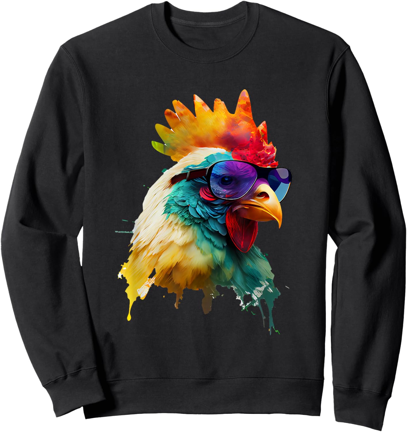 Chicken with Sunglasses , black Sweatshirt - Sweatshirt | Black