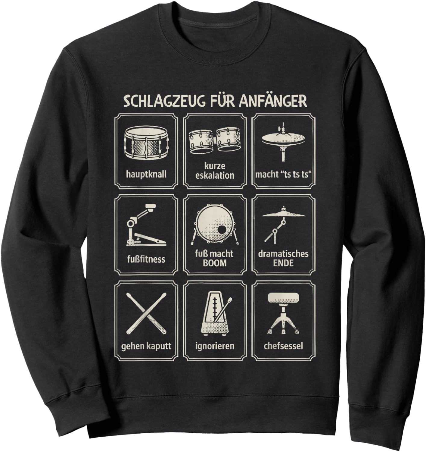 Schlagzeug für anfänger Sweatshirt - Sweatshirt | Black