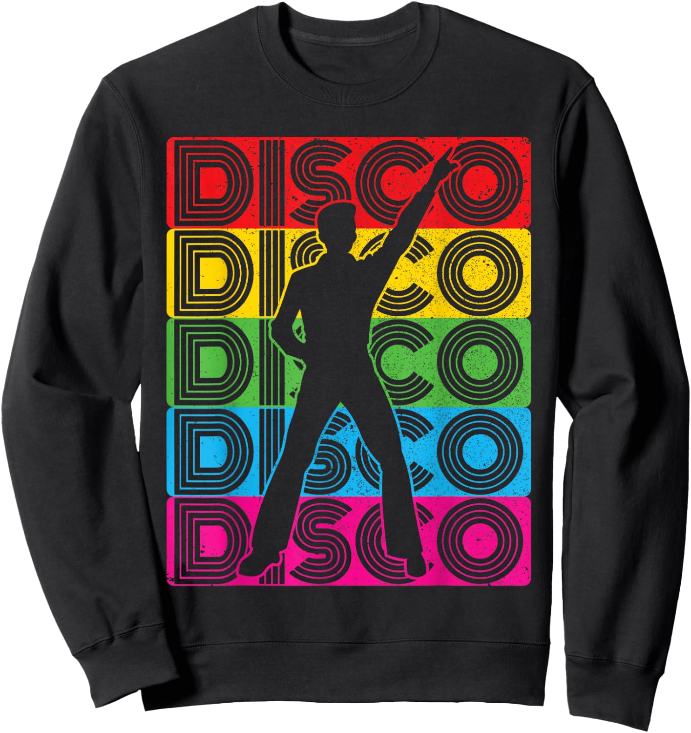 Disco Outfit Men's 70s & 80s Costume, Dance, Party | Disco , black, s Sweatshirt - Sweatshirt | Black