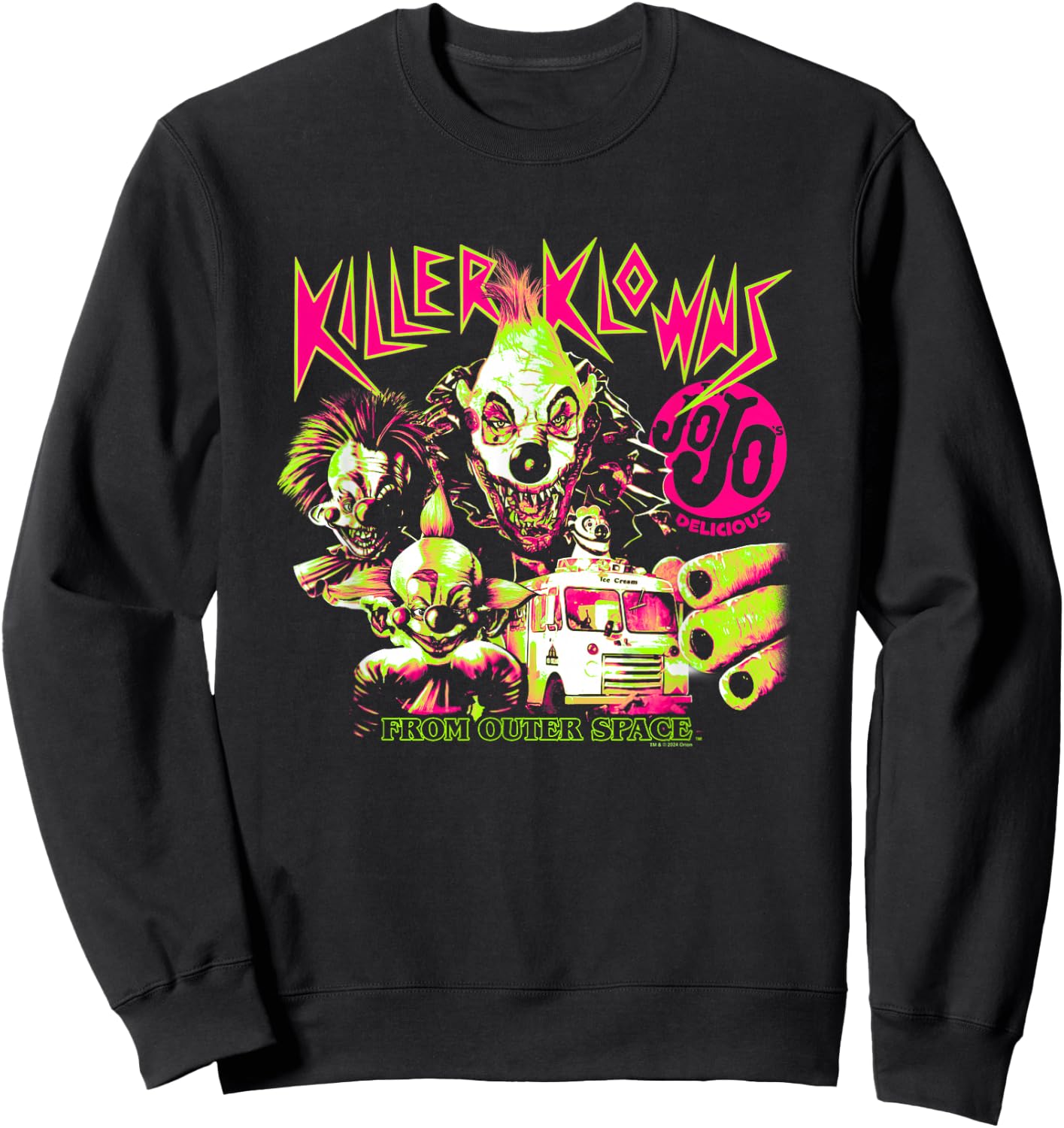 Killer Klowns from Outer Space JoJo Delicious Neon Poster , Black, S Sweatshirt - Sweatshirt | Black