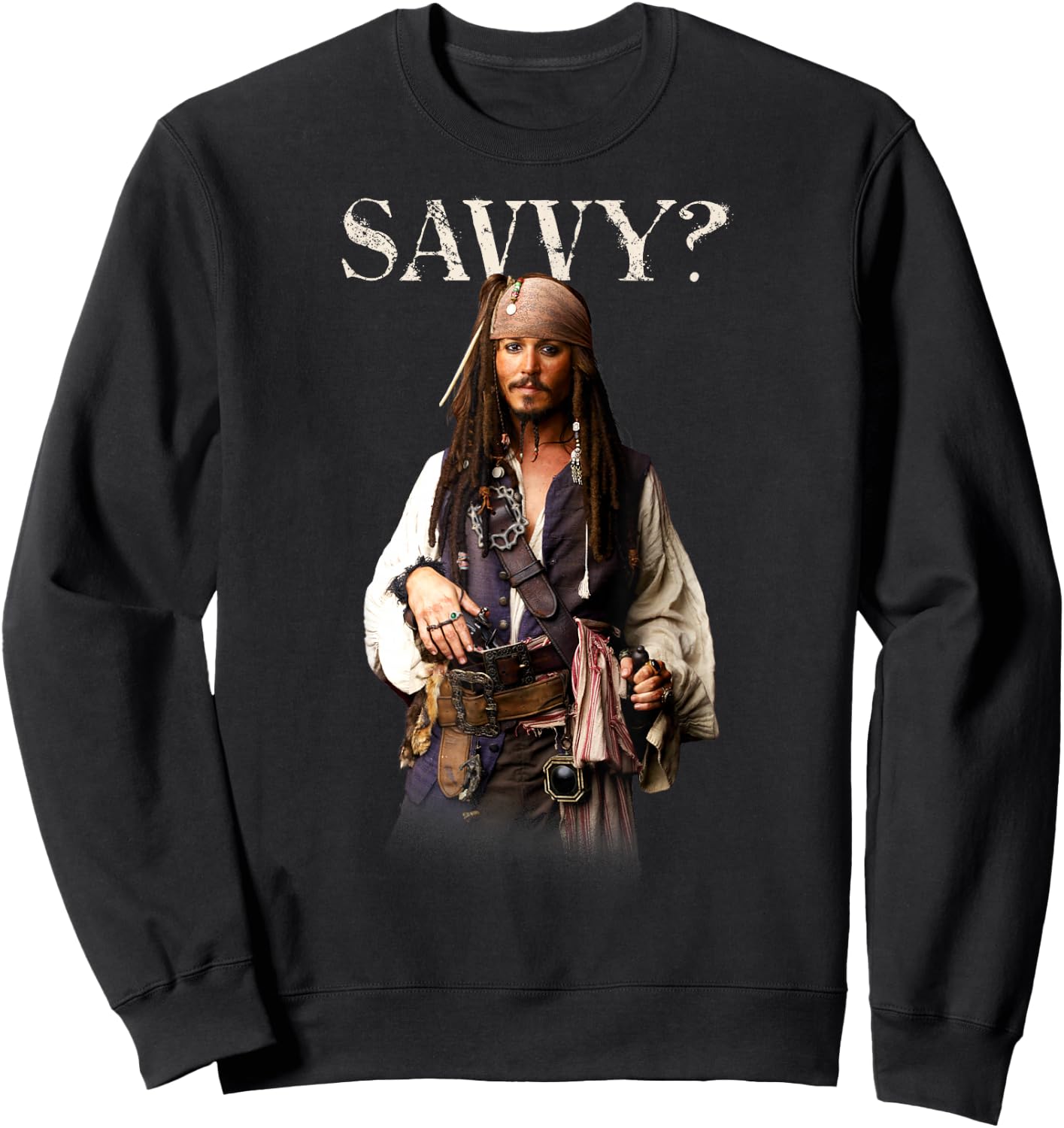 Disney Pirates of the Caribbean Captain Jack Savvy? Sweatshirt - Sweatshirt | Black