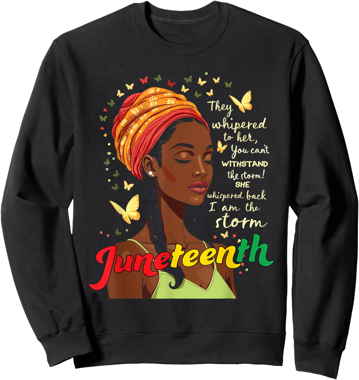 Juneteenth African American 1865 Women Men Juneteenth Sweatshirt - Sweatshirt | Black