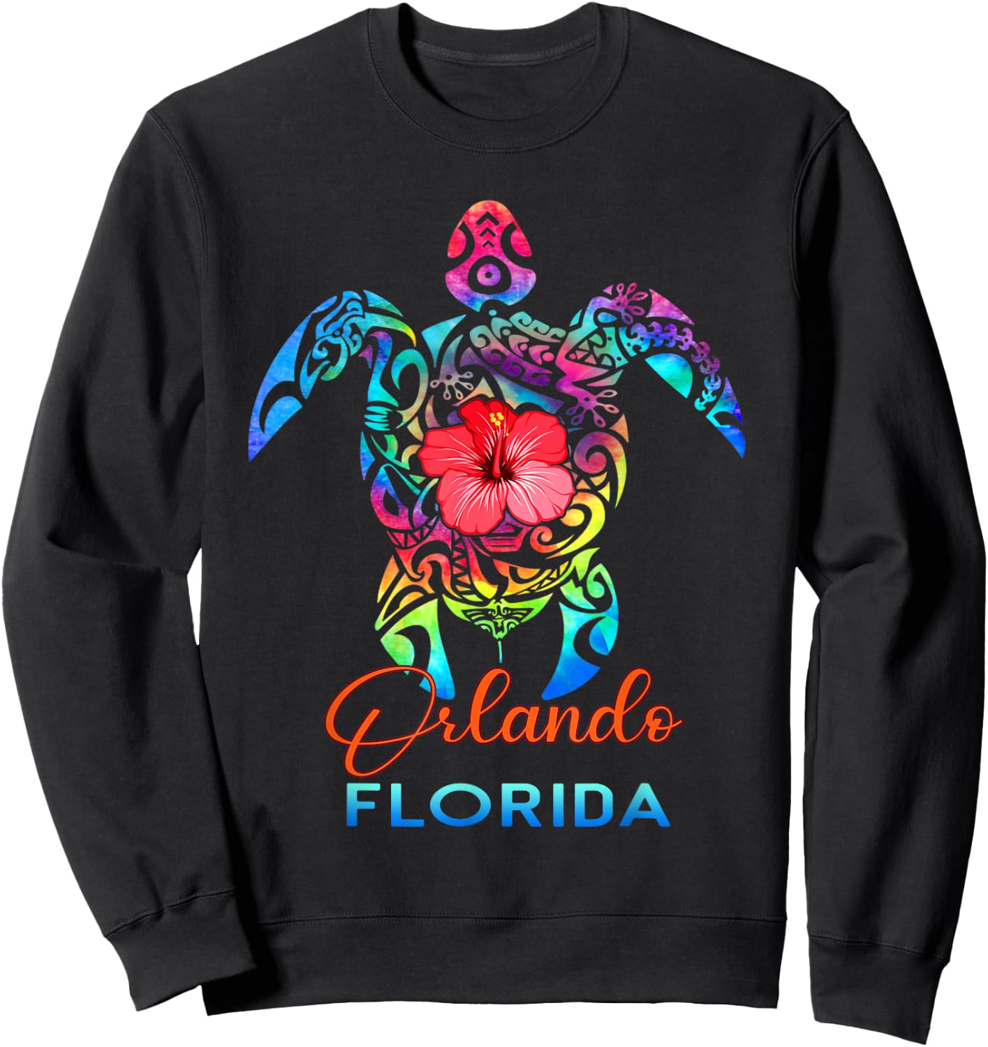 Orlando Florida 2025 Sea Turtle Beach Summer Vacation Trip Sweatshirt - Sweatshirt | Black