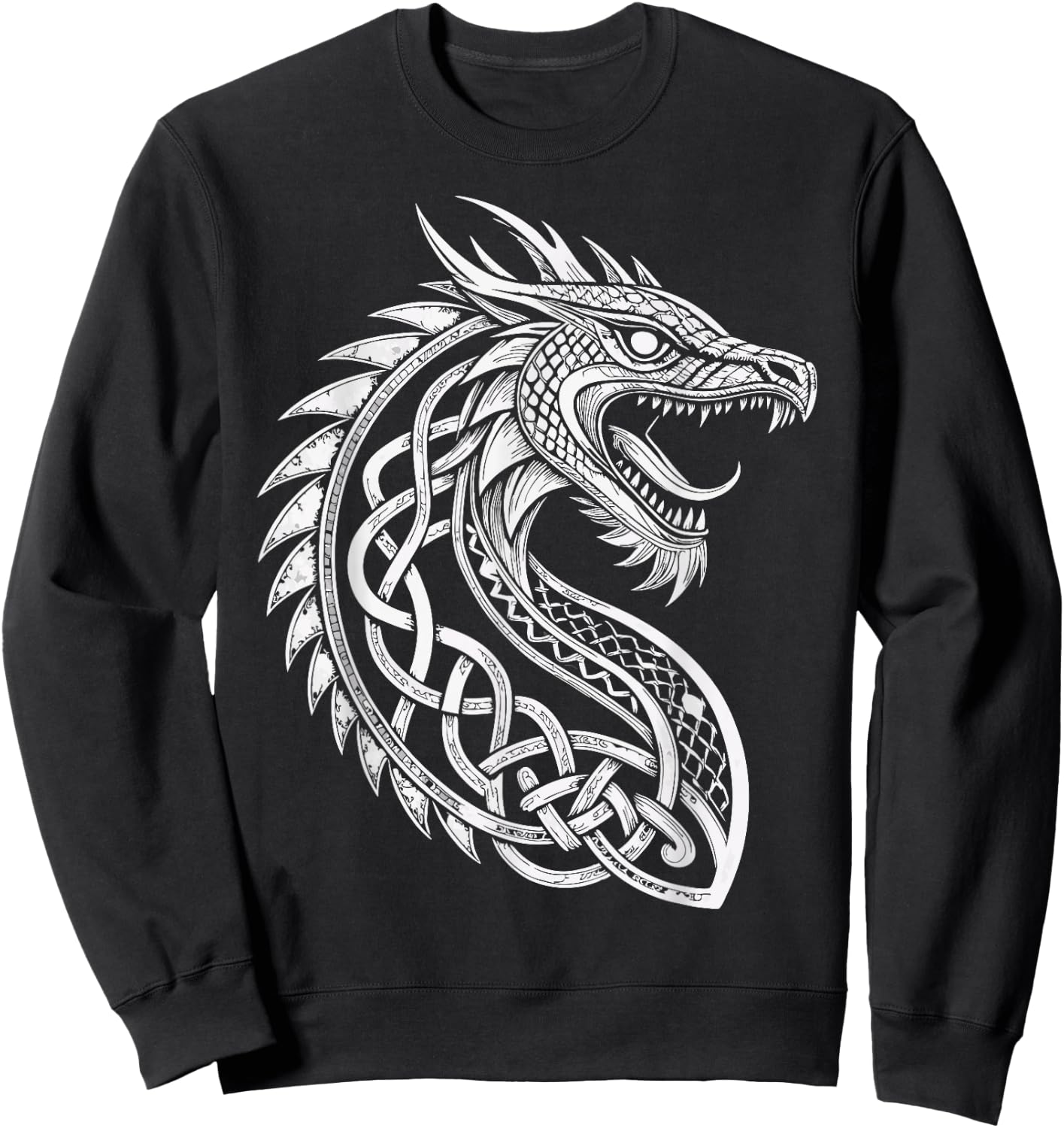 Viking Dragon Jörmungandr – Norse Knotwork Dragon Sweatshirt - Sweatshirt | Black