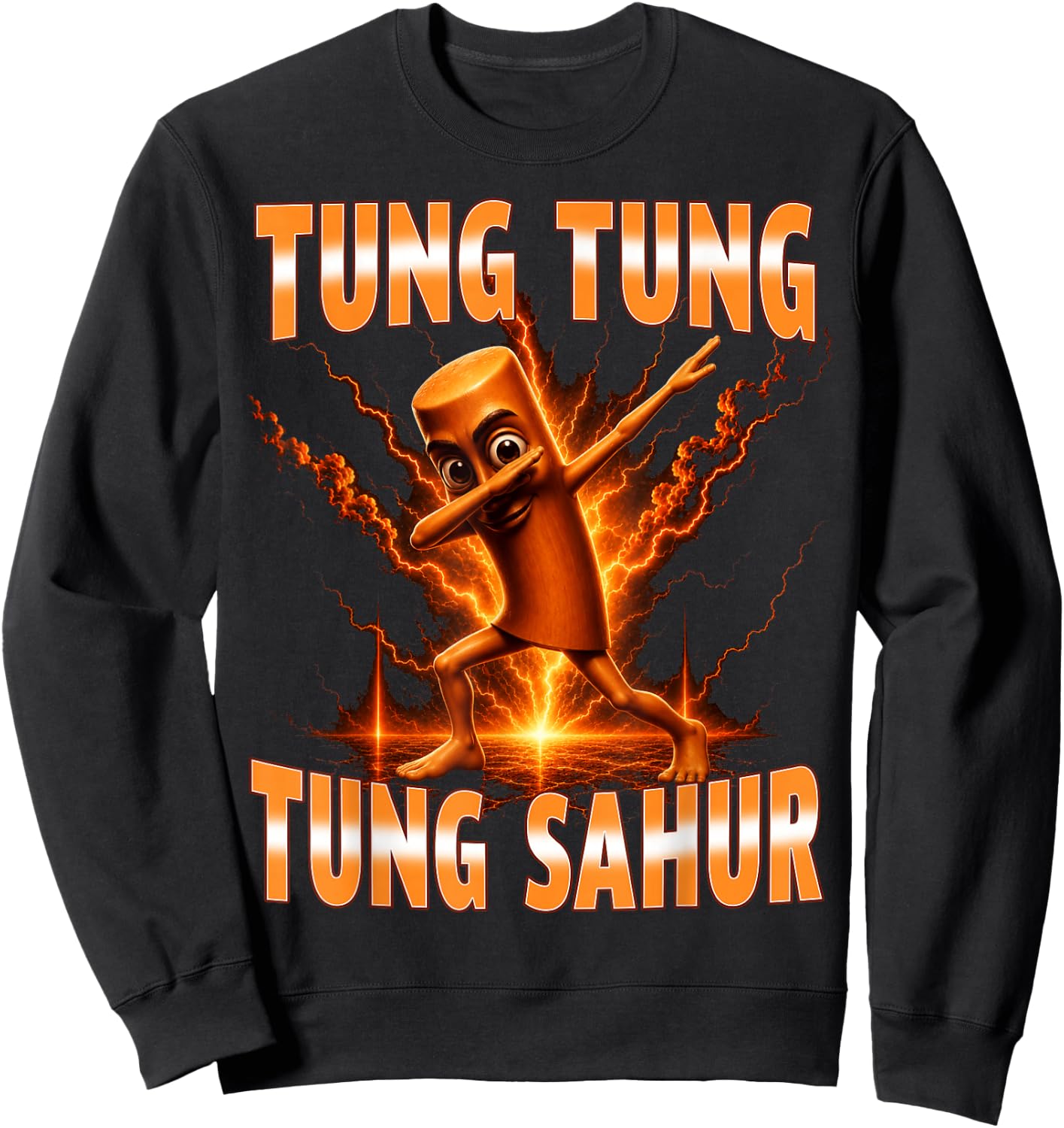 Tung Tung Tung Sahur is Calling Funny Italian Dab Dance Sweatshirt - Sweatshirt | Black