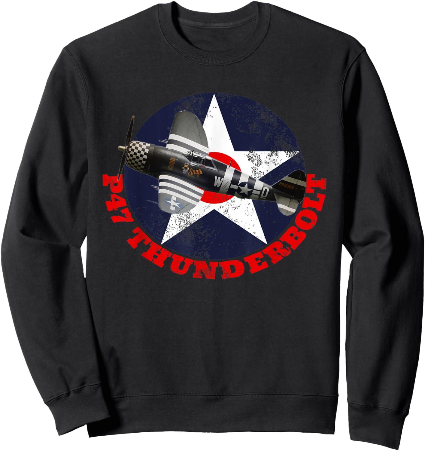 P47 Thunderbolt WW2 Fighter Plane Air Shows Plane Spotting Sweatshirt - Sweatshirt | Black