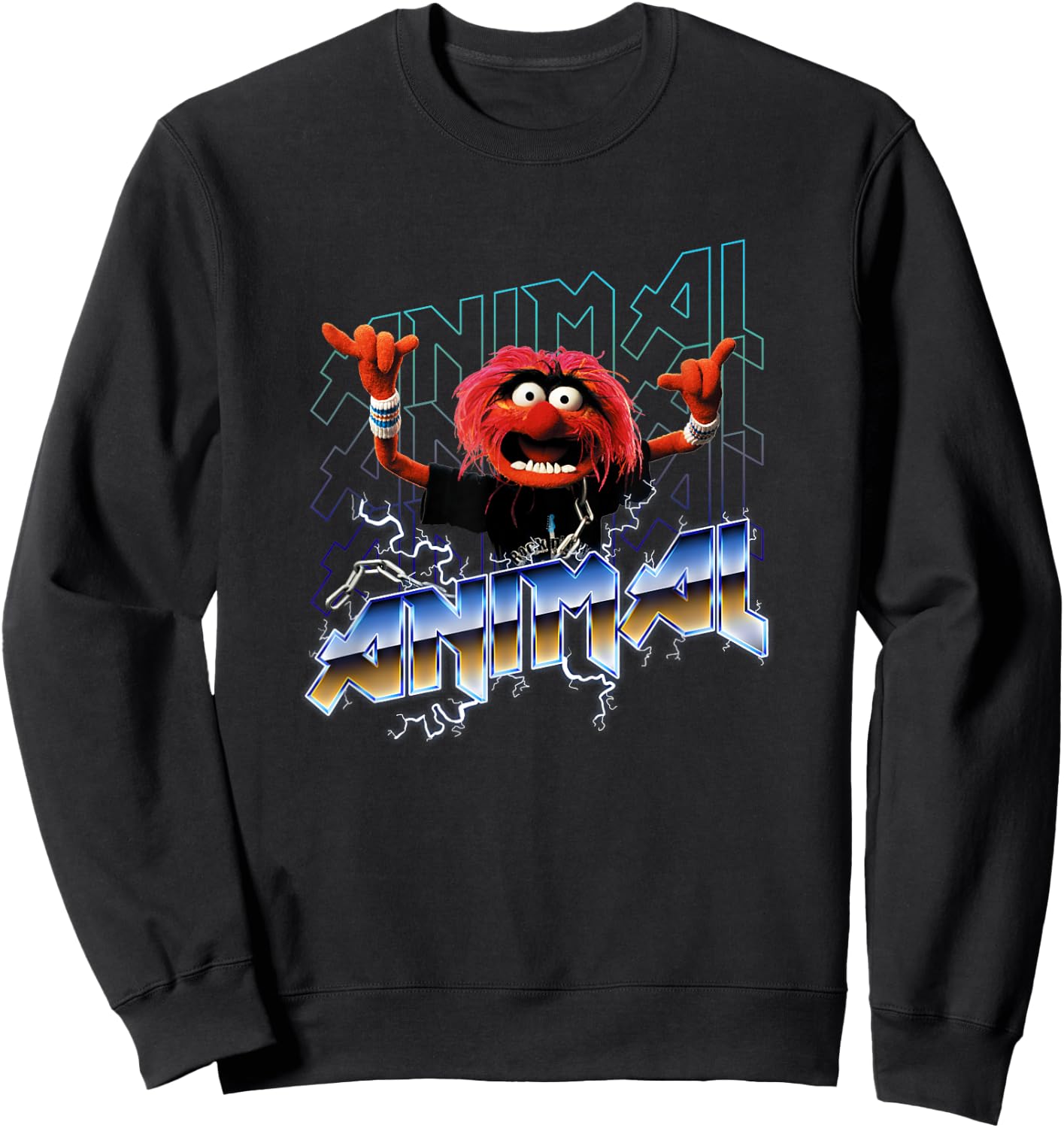 Disney The Muppets Animal Rock Portrait , Black Sweatshirt - Sweatshirt | Black