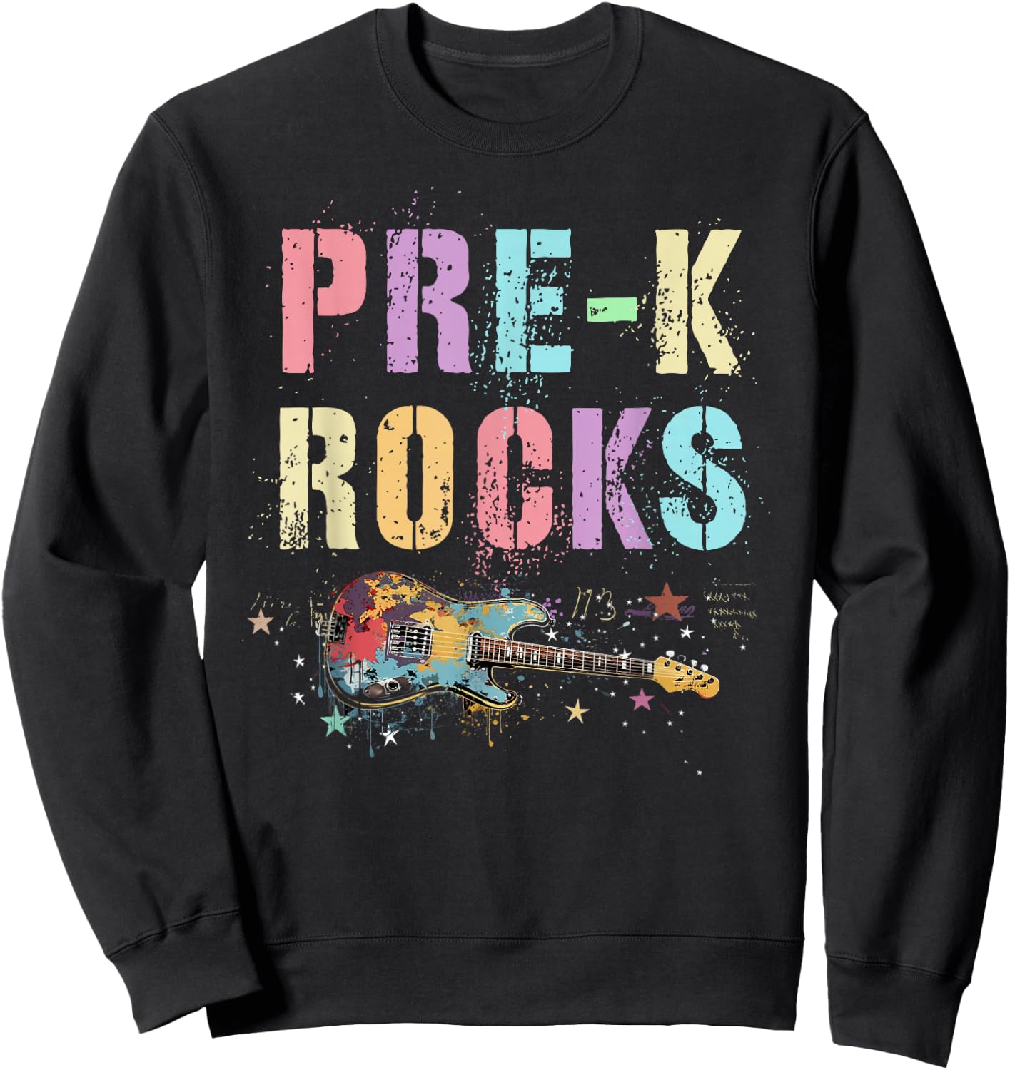 Kawaii PRE-K ROCKS Teacher PreK Crew Rockstar Preschool Kids Sweatshirt - Sweatshirt | Black