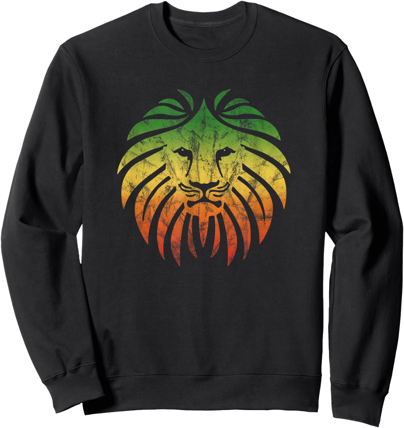 Reggae Lion Music Flag Colours Rasta Roots Vintage Grunge Sweatshirt - Sweatshirt | Black