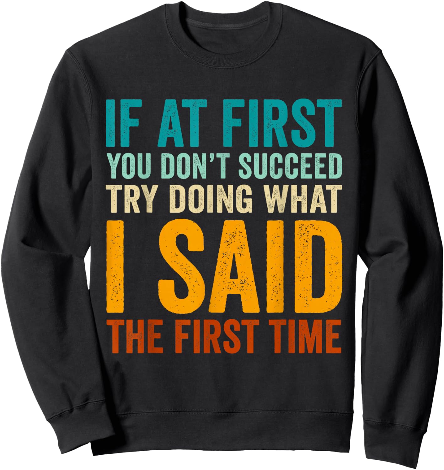 If at First You Don't Succeed Try Doing What I Said First Sweatshirt - Sweatshirt | Black
