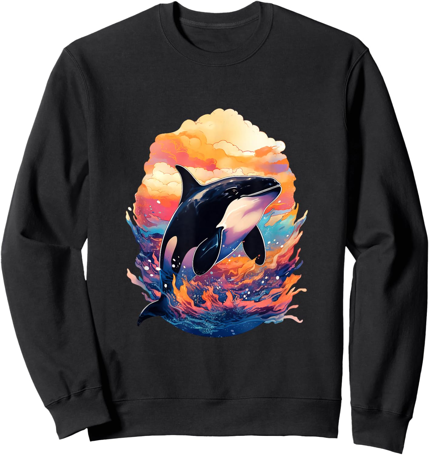 Orca - Killer Whale - Art Artwork Sweatshirt - Sweatshirt | Black