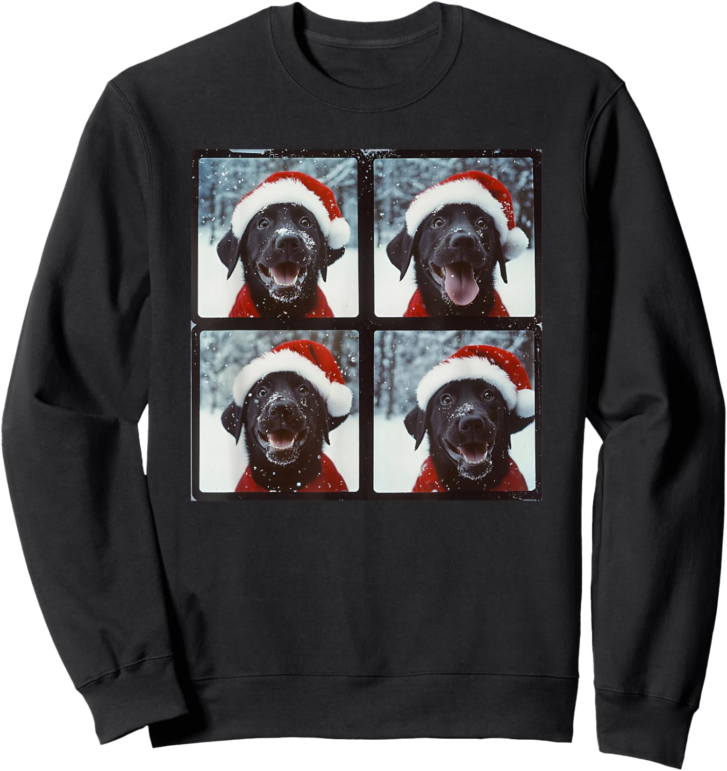 Labrador With Santa Hat Christmas Black Lab Sweatshirt - Sweatshirt | Black