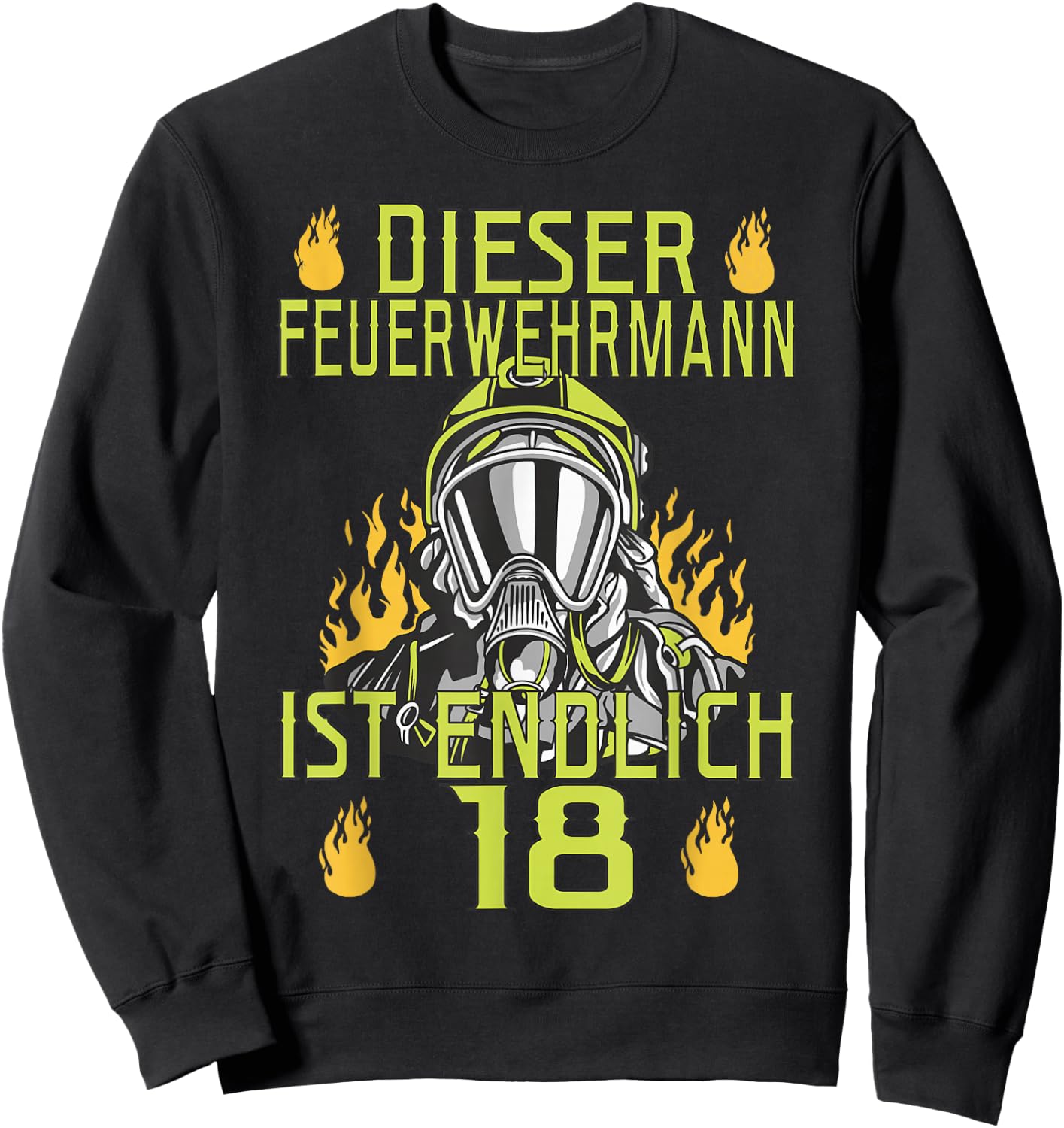 Dieser Feuerwehrmann ist endlich 18 - Freiwillige Feuerwehr Sweatshirt - Sweatshirt | Black