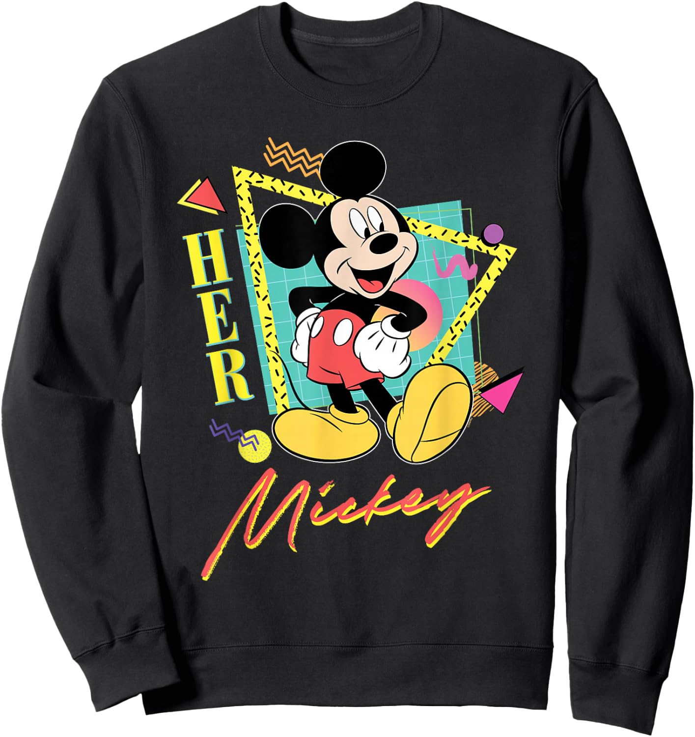 Disney Mickey Mouse Retro '90s Couples Matching Her Mickey Sweatshirt - Sweatshirt | Black