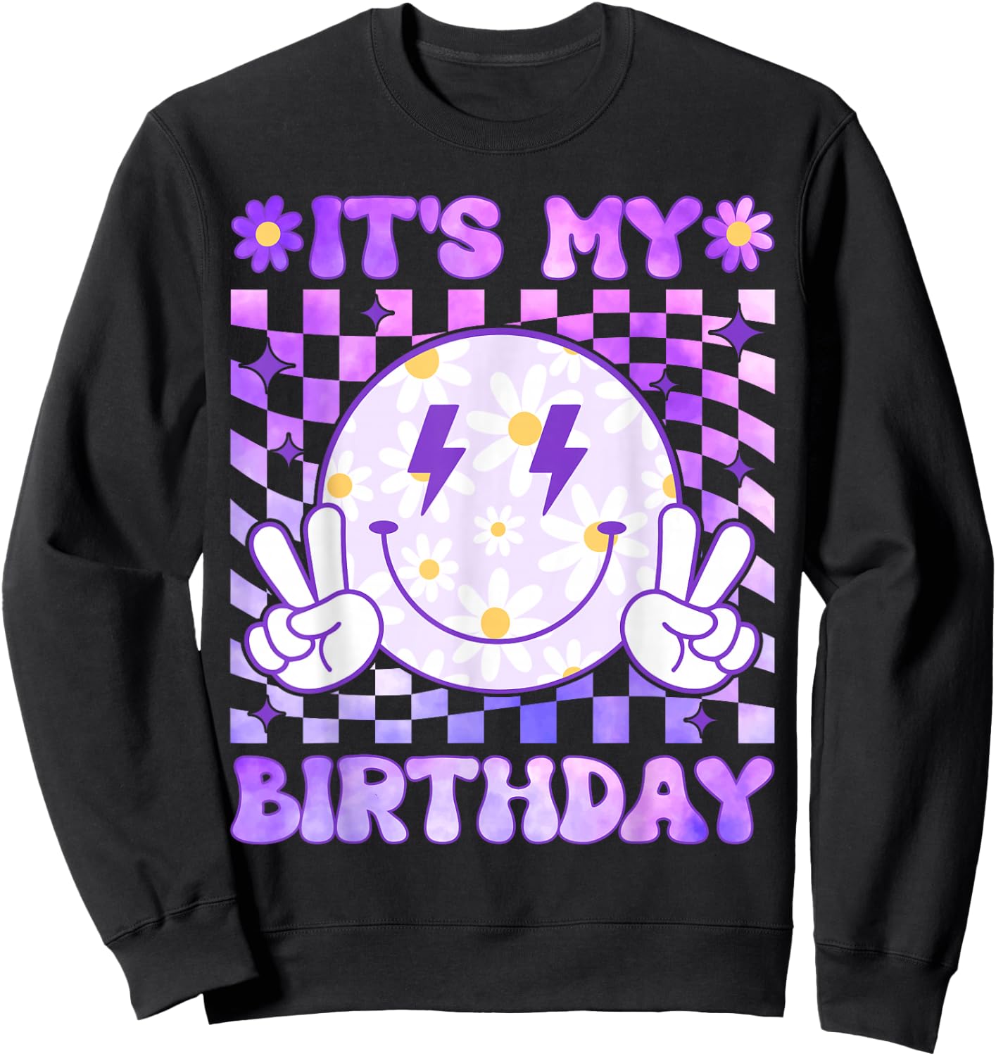 It's My Birthday Women Teens Girls Kid Birthday Party Sweatshirt - Sweatshirt | Black