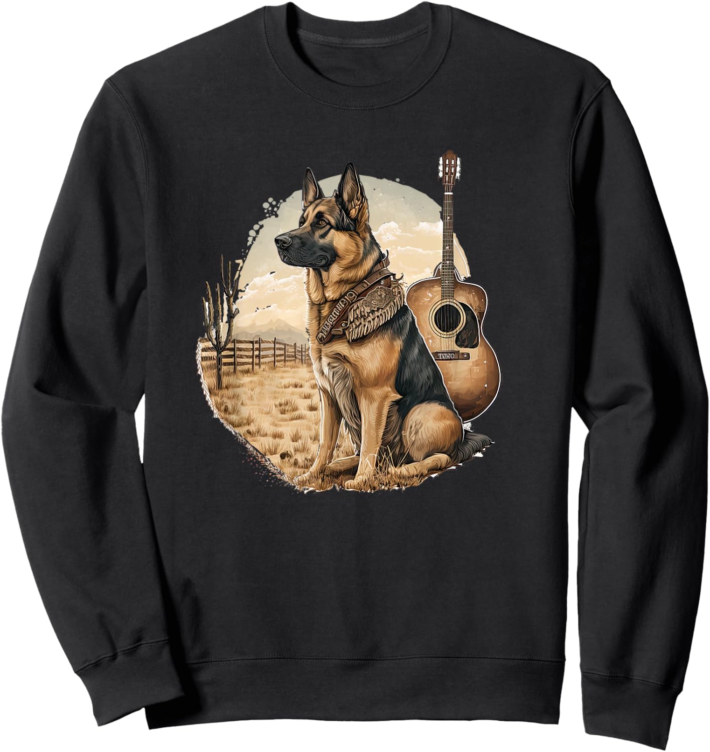 Funny German shepherd Dog Country Music American Rodeo Sweatshirt - Sweatshirt | Black